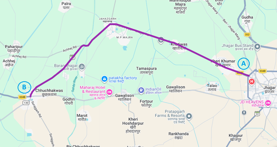 Jhajjar-Charkhi Dadri (Both side) - 15.10KM